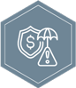 money symbol under an umbrella icon