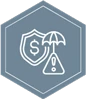 money symbol under an umbrella icon
