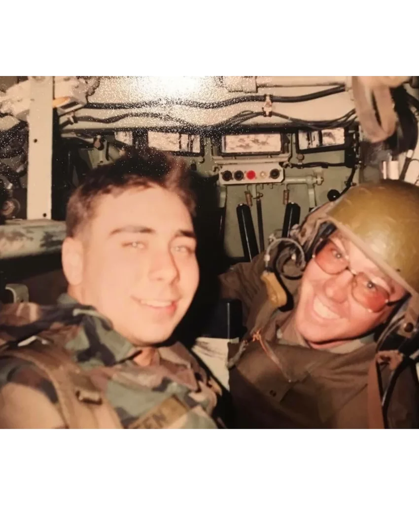 Young Jeff Green serving in the military alongside fellow service member before founding his financial advisory career